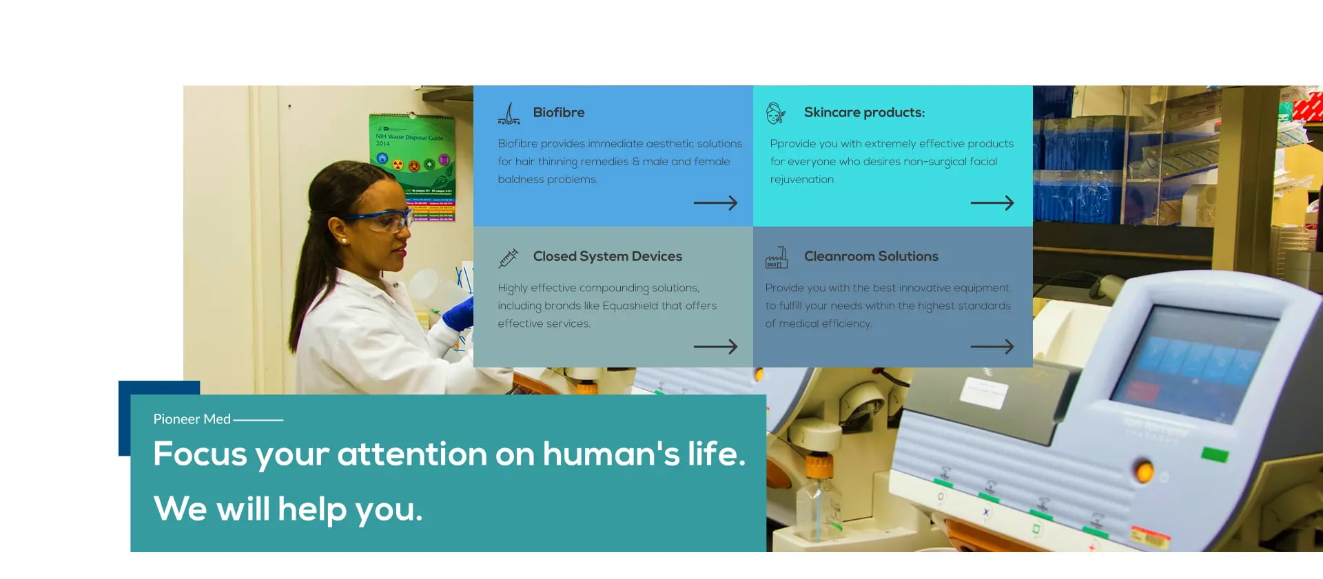 Pioneer Med - Medical website development project.